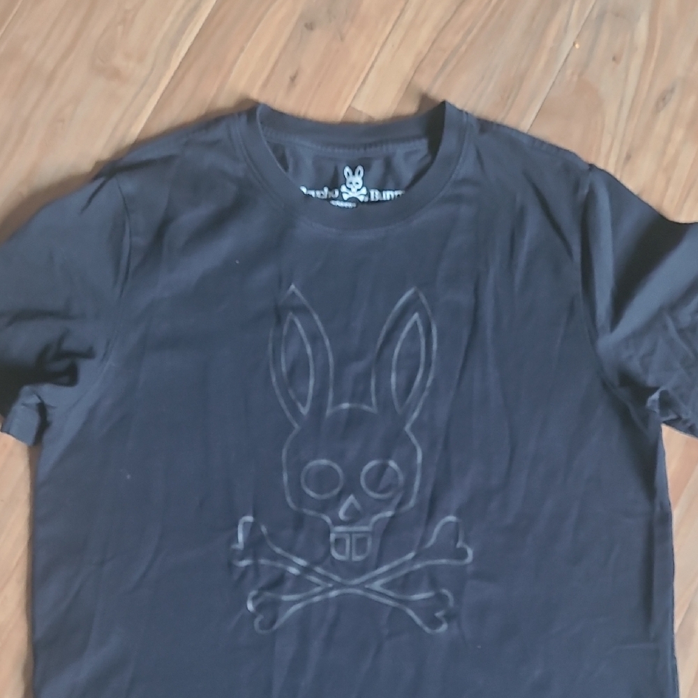 Psycho Bunny Kids Black Embossed Skull Bunny Tee